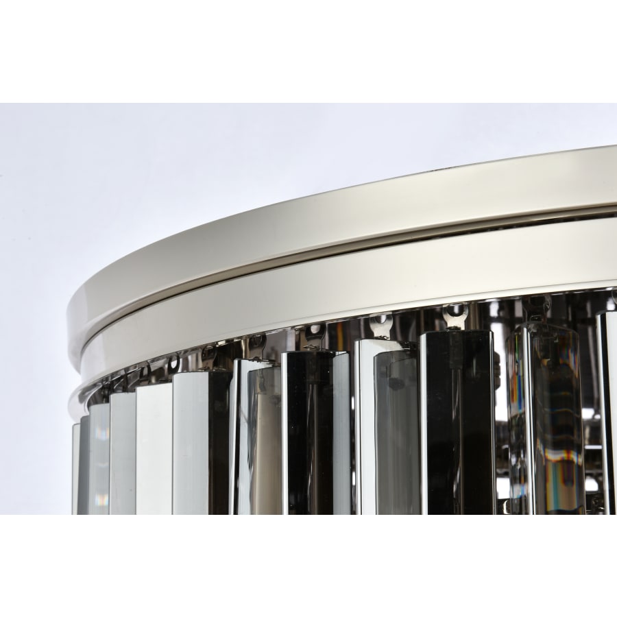 Elegant Lighting Sydney 17 Light 32" Wide Flush Mount Drum Ceiling Fixture with Silver Shade Royal Cut Crystals