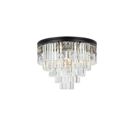 Elegant Lighting Sydney 17 Light 32" Wide Flush Mount Drum Ceiling Fixture with Clear Royal Cut Crystals