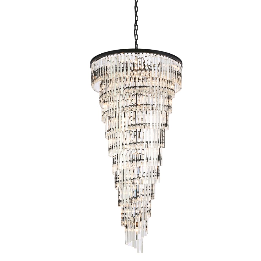 Elegant Lighting Sydney 42 Light 37" Wide Crystal Waterfall Chandelier