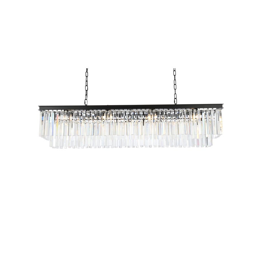 Elegant Lighting Sydney 12 Light 60" Wide Crystal Linear Chandelier with Clear Royal Cut Crystals