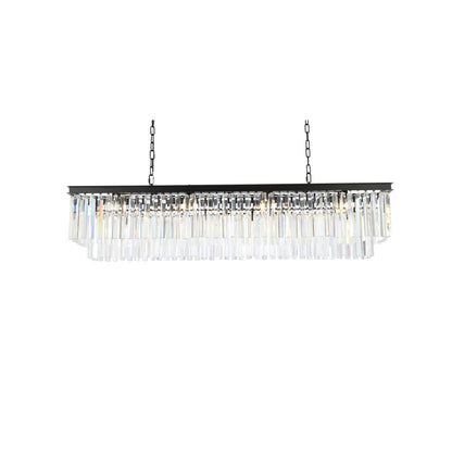Elegant Lighting Sydney 12 Light 60" Wide Crystal Linear Chandelier with Clear Royal Cut Crystals