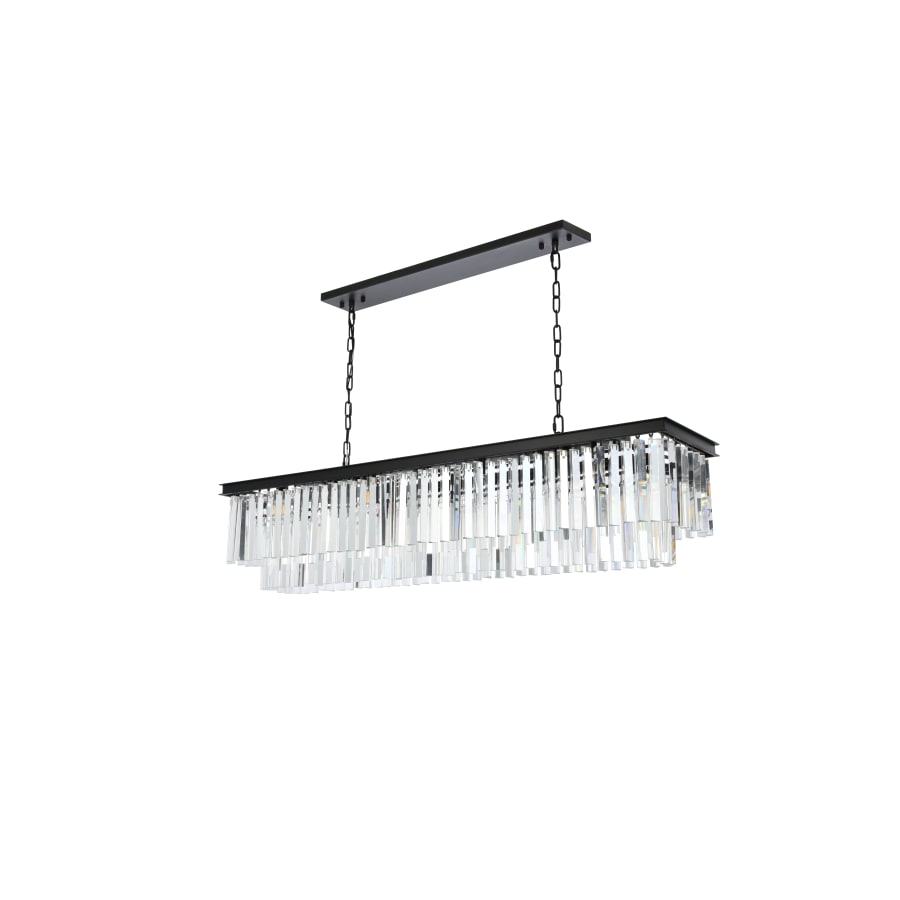 Elegant Lighting Sydney 12 Light 60" Wide Crystal Linear Chandelier with Clear Royal Cut Crystals