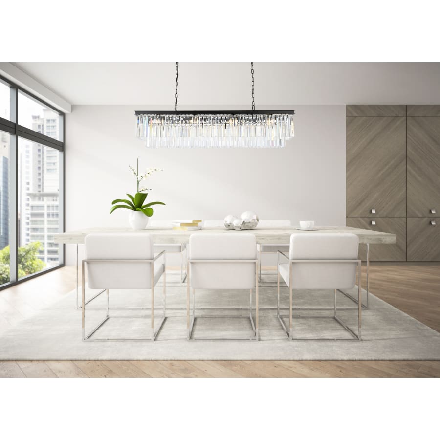 Elegant Lighting Sydney 12 Light 60" Wide Crystal Linear Chandelier with Clear Royal Cut Crystals