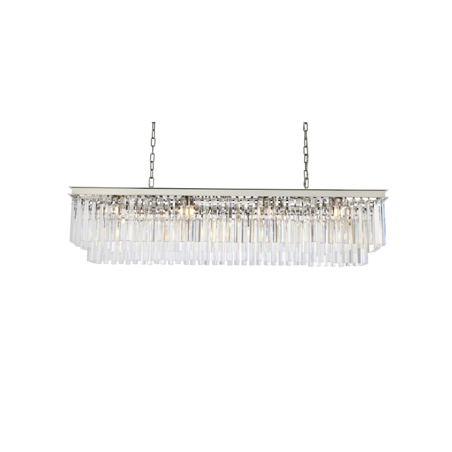 Elegant Lighting Sydney 12 Light 60" Wide Crystal Linear Chandelier with Clear Royal Cut Crystals