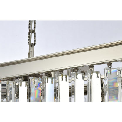 Elegant Lighting Sydney 12 Light 60" Wide Crystal Linear Chandelier with Clear Royal Cut Crystals