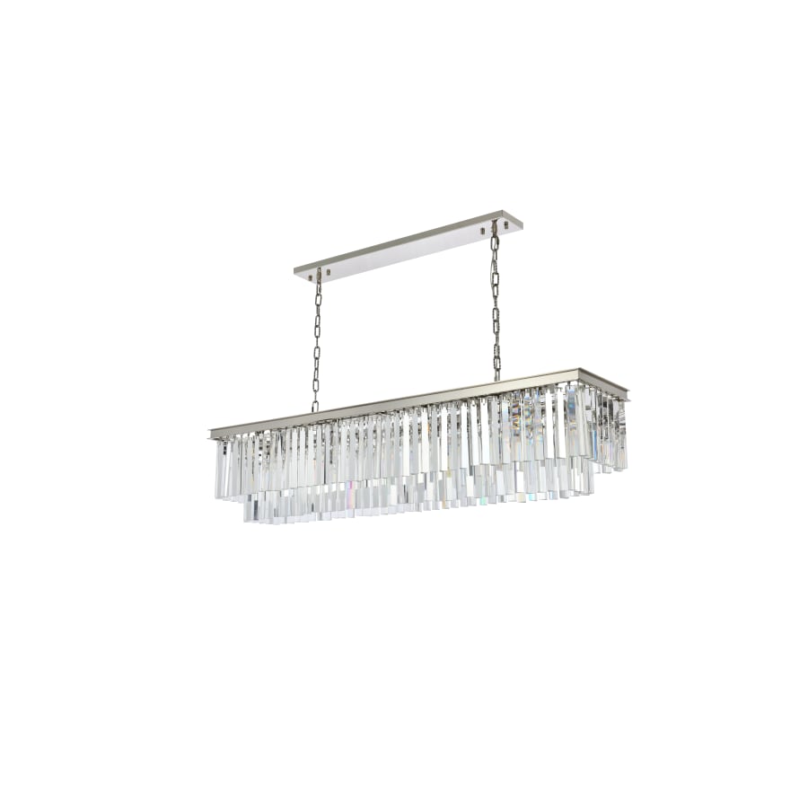 Elegant Lighting Sydney 12 Light 60" Wide Crystal Linear Chandelier with Clear Royal Cut Crystals
