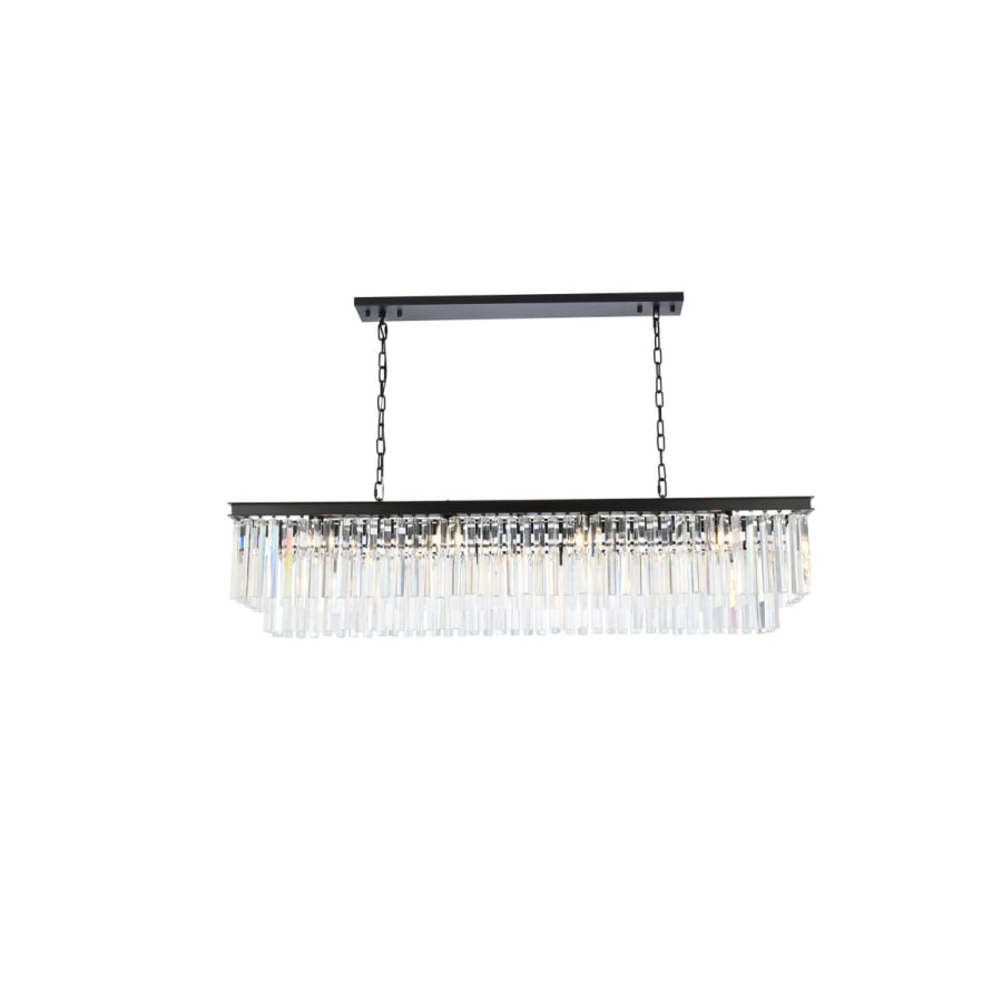 Elegant Lighting Sydney 12 Light 60" Wide Crystal Linear Chandelier with Clear Royal Cut Crystals