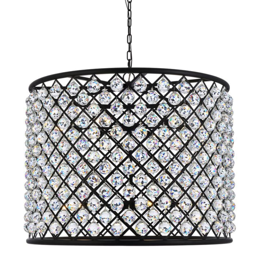 Elegant Lighting Madison 12 Light 36" Wide Crystal Drum Chandelier with Clear Royal Cut Crystals
