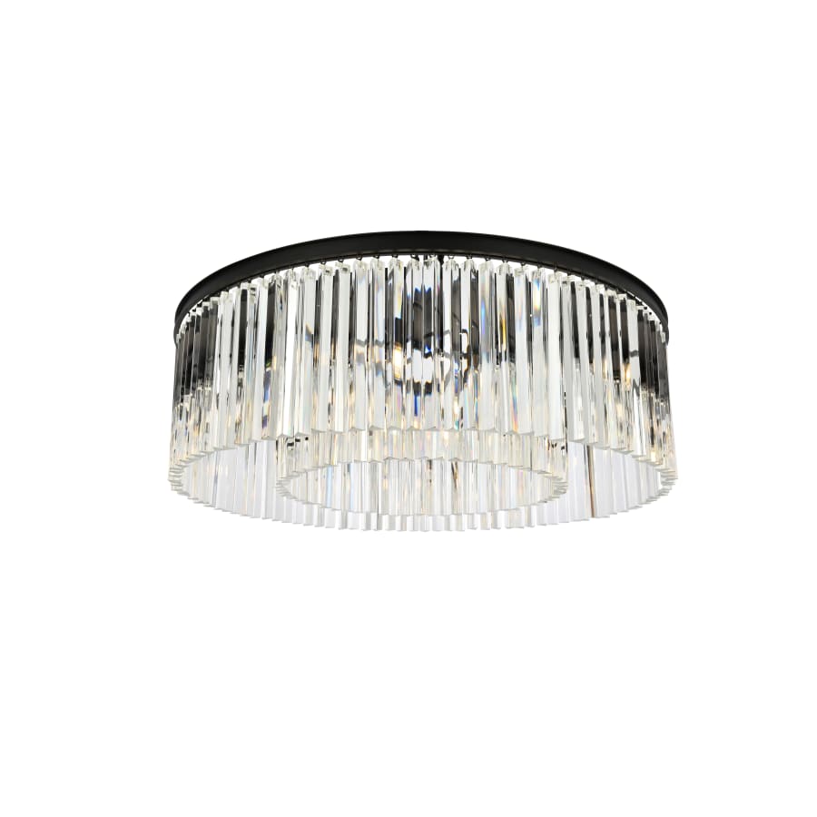 Elegant Lighting Sydney 10 Light 44" Wide Flush Mount Drum Ceiling Fixture with Clear Royal Cut Crystals