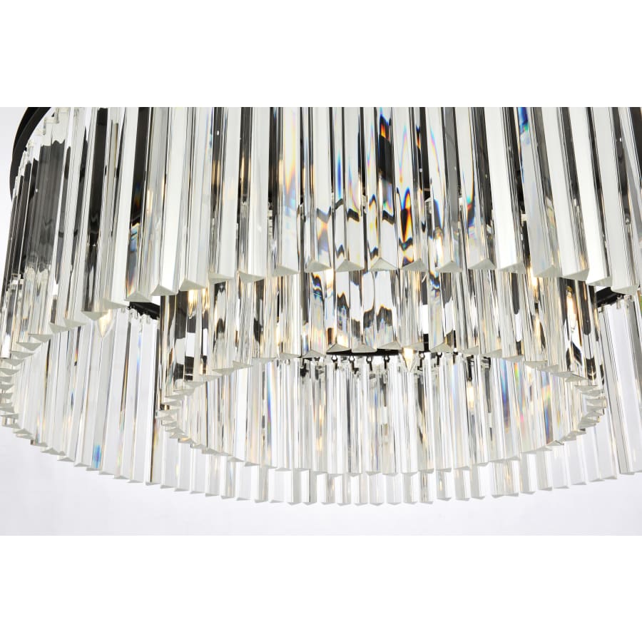 Elegant Lighting Sydney 10 Light 44" Wide Flush Mount Drum Ceiling Fixture with Clear Royal Cut Crystals