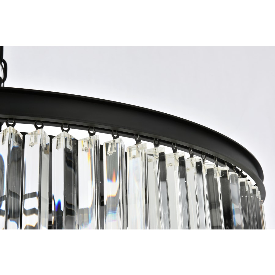 Elegant Lighting Sydney 10 Light 44" Wide Flush Mount Drum Ceiling Fixture with Clear Royal Cut Crystals