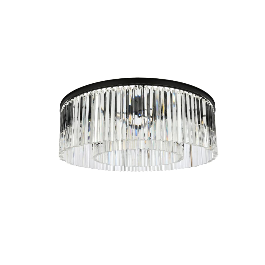 Elegant Lighting Sydney 10 Light 44" Wide Flush Mount Drum Ceiling Fixture with Clear Royal Cut Crystals