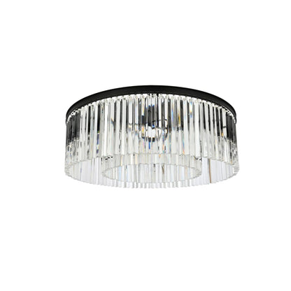 Elegant Lighting Sydney 10 Light 44" Wide Flush Mount Drum Ceiling Fixture with Clear Royal Cut Crystals