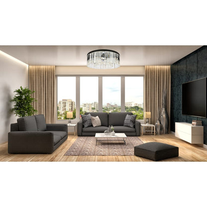 Elegant Lighting Sydney 10 Light 44" Wide Flush Mount Drum Ceiling Fixture with Clear Royal Cut Crystals
