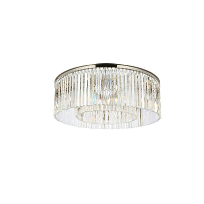 Elegant Lighting Sydney 10 Light 44" Wide Flush Mount Drum Ceiling Fixture with Clear Royal Cut Crystals