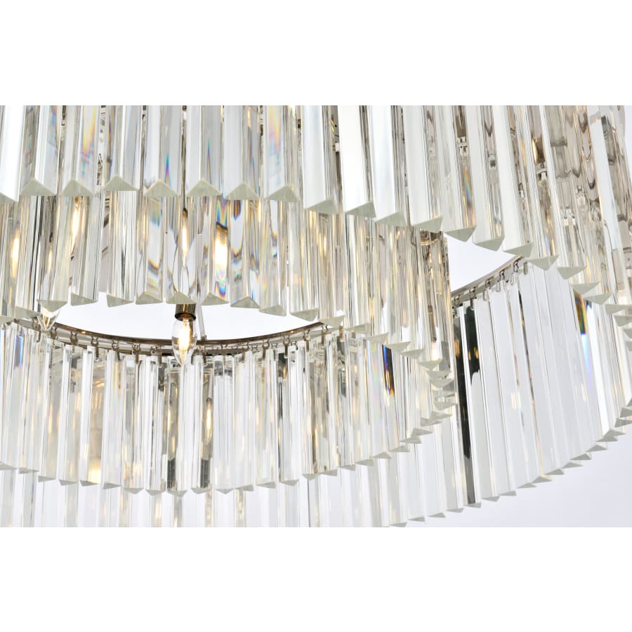 Elegant Lighting Sydney 10 Light 44" Wide Flush Mount Drum Ceiling Fixture with Clear Royal Cut Crystals