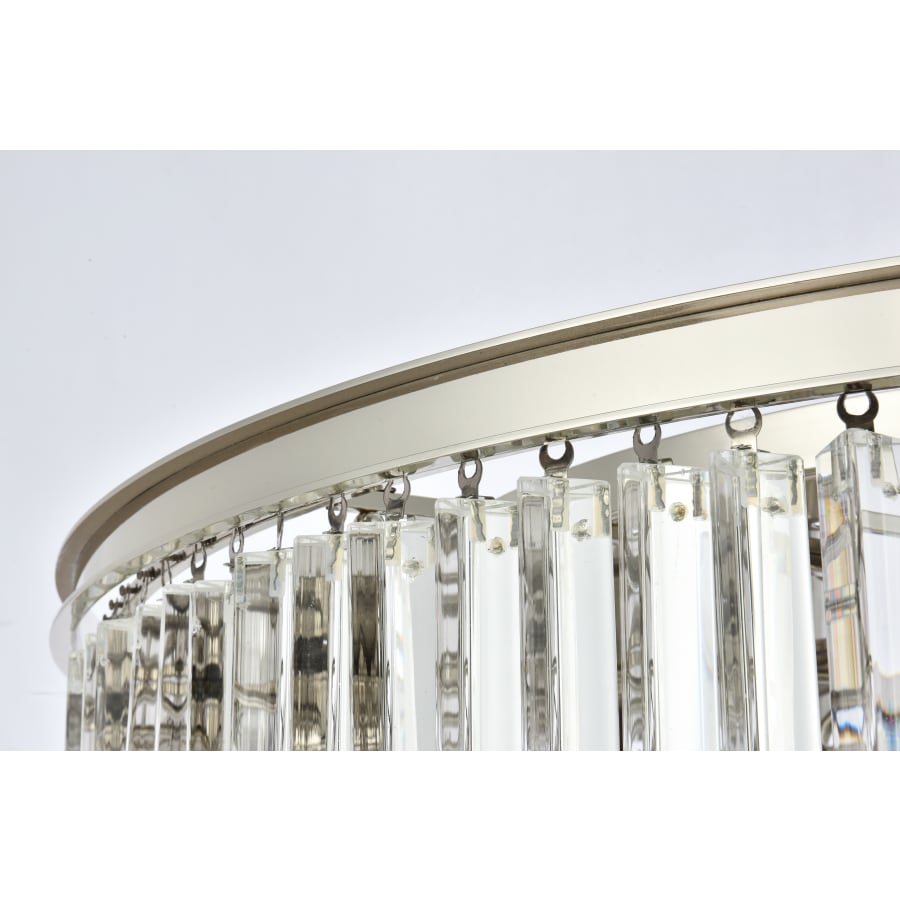 Elegant Lighting Sydney 10 Light 44" Wide Flush Mount Drum Ceiling Fixture with Clear Royal Cut Crystals