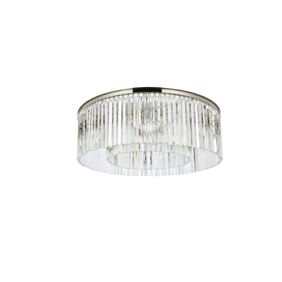 Elegant Lighting Sydney 10 Light 44" Wide Flush Mount Drum Ceiling Fixture with Clear Royal Cut Crystals
