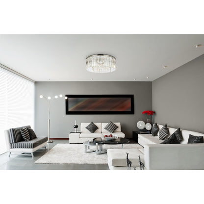 Elegant Lighting Sydney 10 Light 44" Wide Flush Mount Drum Ceiling Fixture with Clear Royal Cut Crystals