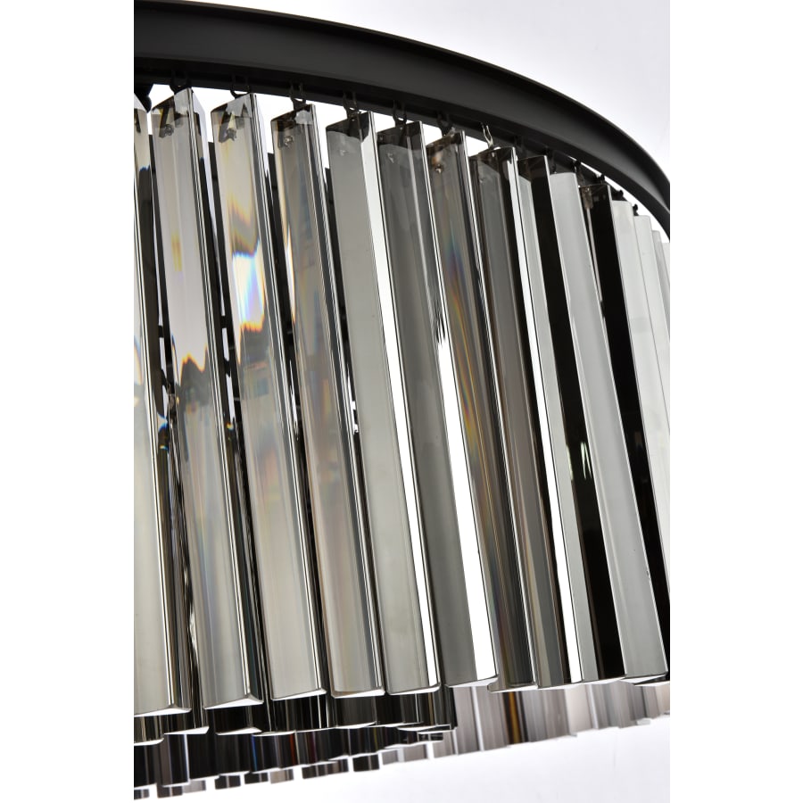 Elegant Lighting Sydney 10 Light 44" Wide Flush Mount Drum Ceiling Fixture with Silver Shade Royal Cut Crystals