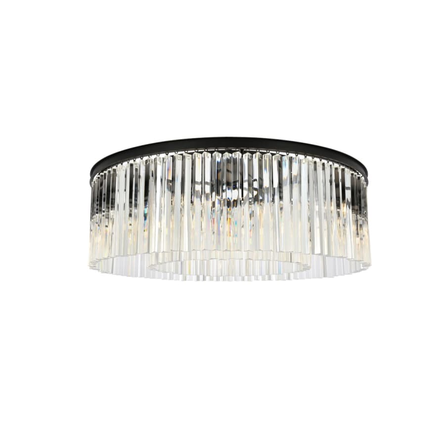 Elegant Lighting Sydney 10 Light 44" Wide Flush Mount Drum Ceiling Fixture with Clear Royal Cut Crystals