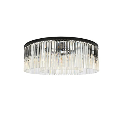 Elegant Lighting Sydney 10 Light 44" Wide Flush Mount Drum Ceiling Fixture with Clear Royal Cut Crystals