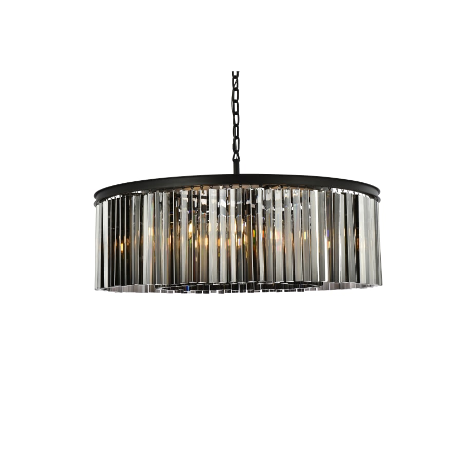 Elegant Lighting Sydney 10 Light 44" Wide Crystal Drum Chandelier with Silver Shade Royal Cut Crystals