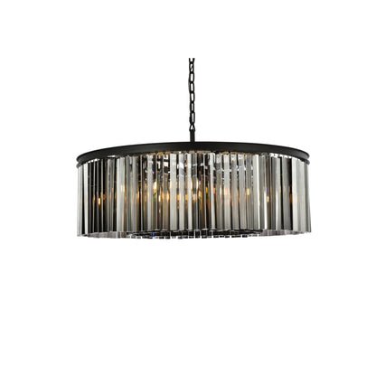 Elegant Lighting Sydney 10 Light 44" Wide Crystal Drum Chandelier with Silver Shade Royal Cut Crystals