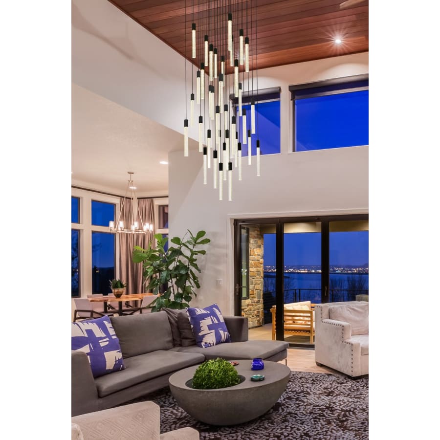 Elegant Lighting Weston 36 Light 42" Wide LED Crystal Multi Light Pendant with Clear Crystal Accents
