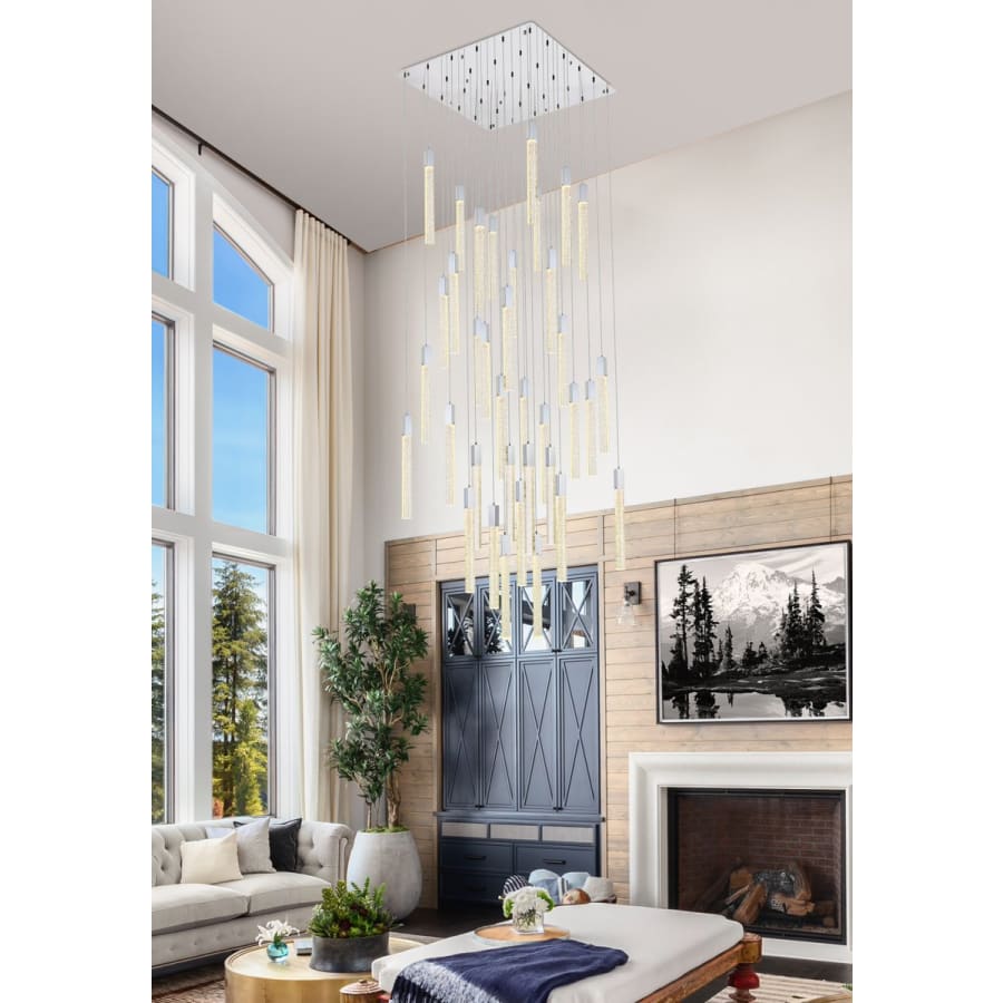 Elegant Lighting Weston 36 Light 42" Wide LED Crystal Multi Light Pendant with Clear Crystal Accents