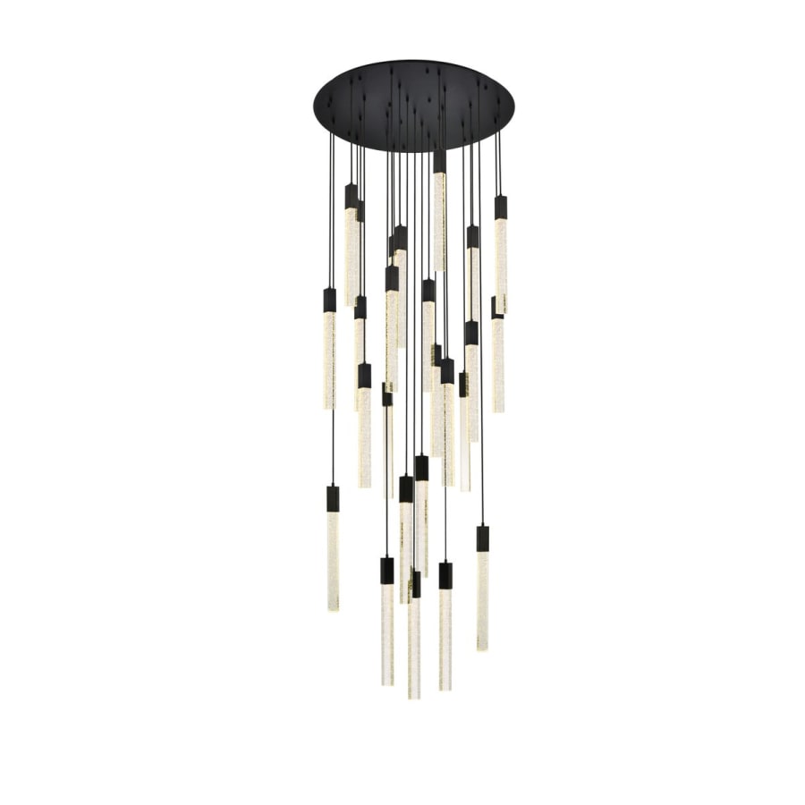 Elegant Lighting Weston 25 Light 42" Wide LED Crystal Multi Light Pendant with Clear Crystal Accents