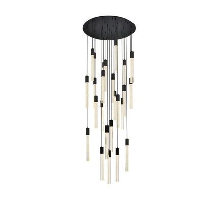 Elegant Lighting Weston 25 Light 42" Wide LED Crystal Multi Light Pendant with Clear Crystal Accents