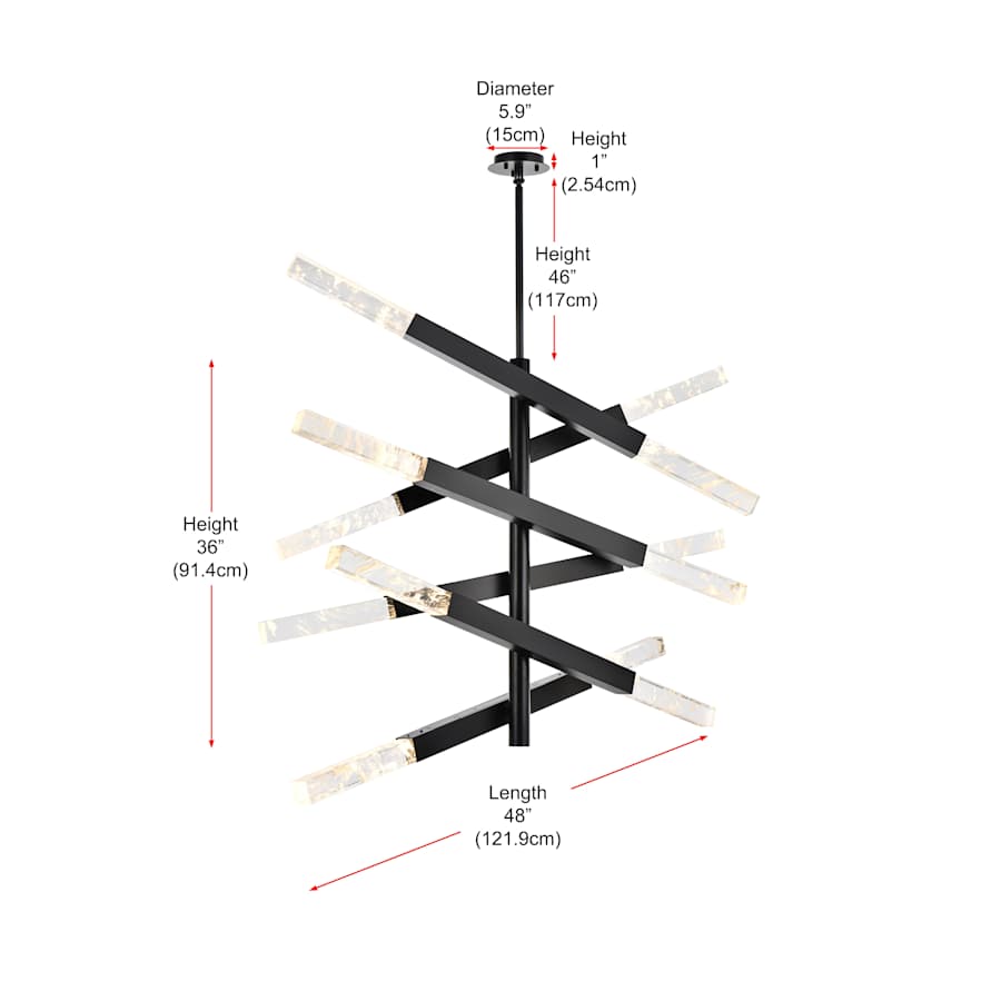Elegant Lighting Ari 12 Light 48" Wide LED Multi Light Pendant