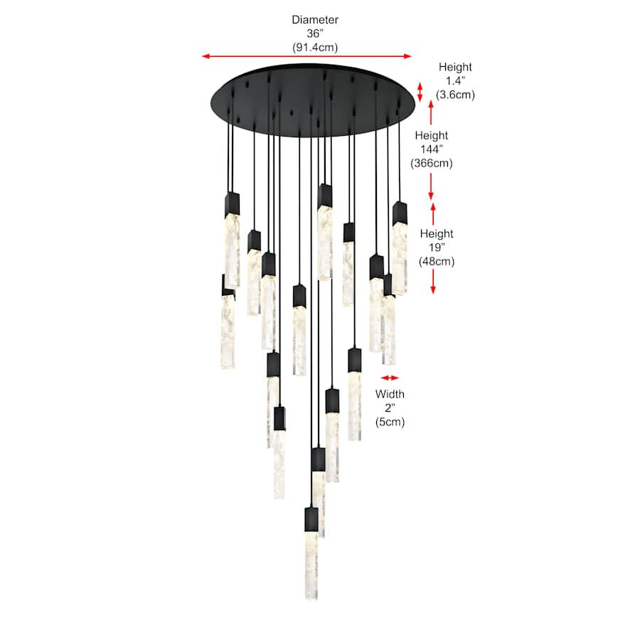 Elegant Lighting Aurora 36" Wide Crystal Chandelier