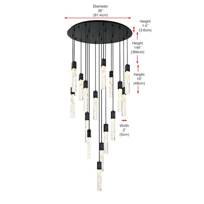 Elegant Lighting Aurora 36" Wide Crystal Chandelier