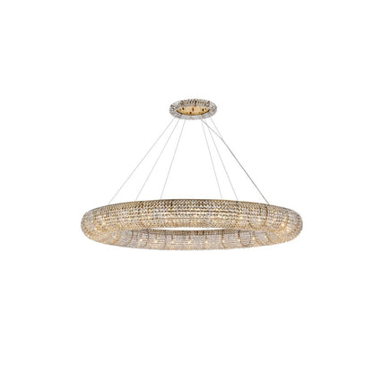 Elegant Lighting Paris 30 Light 71" Wide Crystal Ring Chandelier with Clear Royal Cut Crystals
