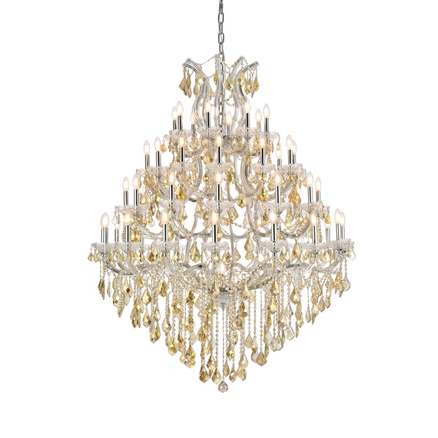 Elegant Lighting Maria Theresa 49 Light 46" Wide Crystal Chandelier with Golden Teak Royal Cut Crystals