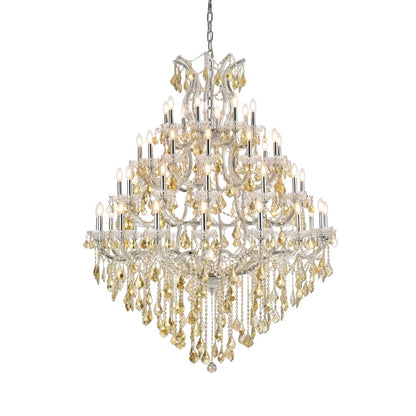 Elegant Lighting Maria Theresa 49 Light 46" Wide Crystal Chandelier with Golden Teak Royal Cut Crystals