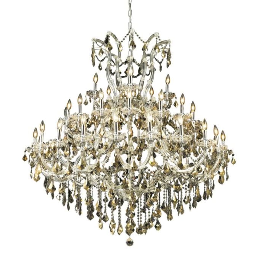 Elegant Lighting Maria Theresa 41 Light 52" Wide Crystal Chandelier with Golden Teak Royal Cut Crystals