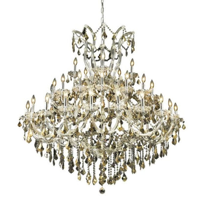Elegant Lighting Maria Theresa 41 Light 52" Wide Crystal Chandelier with Golden Teak Royal Cut Crystals