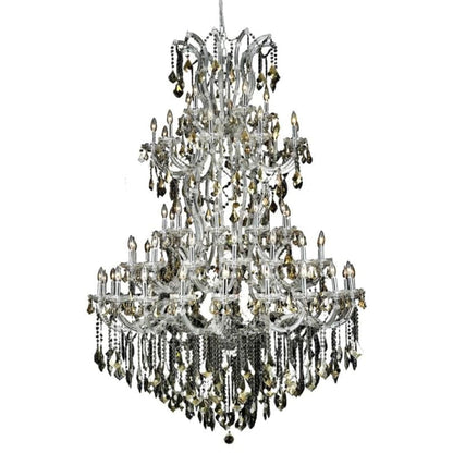 Elegant Lighting Maria Theresa 61 Light 54" Wide Crystal Chandelier with Golden Teak Royal Cut Crystals