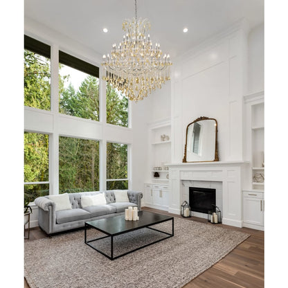 Elegant Lighting Maria Theresa 49 Light 60" Wide Crystal Chandelier with Golden Teak Royal Cut Crystals