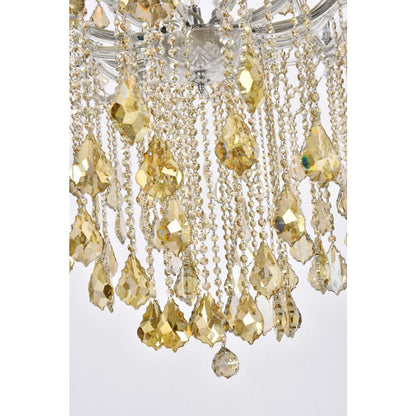 Elegant Lighting Maria Theresa 49 Light 60" Wide Crystal Chandelier with Golden Teak Royal Cut Crystals