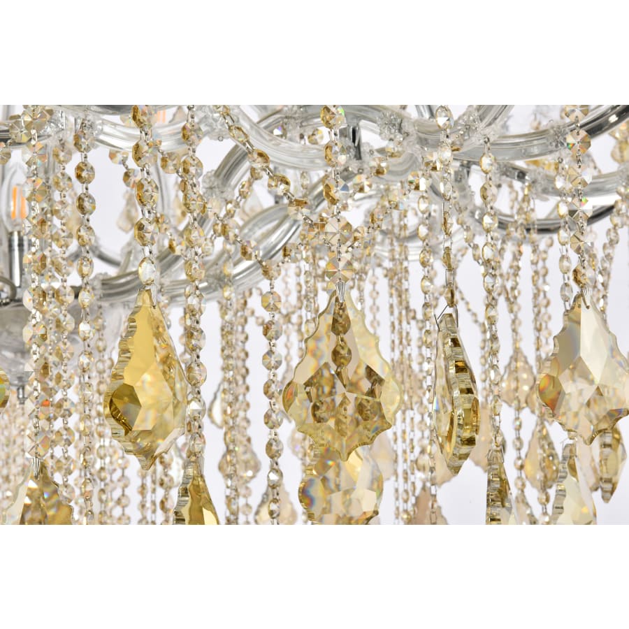 Elegant Lighting Maria Theresa 49 Light 60" Wide Crystal Chandelier with Golden Teak Royal Cut Crystals