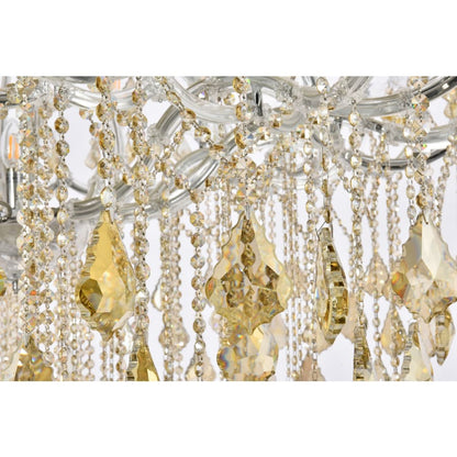 Elegant Lighting Maria Theresa 49 Light 60" Wide Crystal Chandelier with Golden Teak Royal Cut Crystals