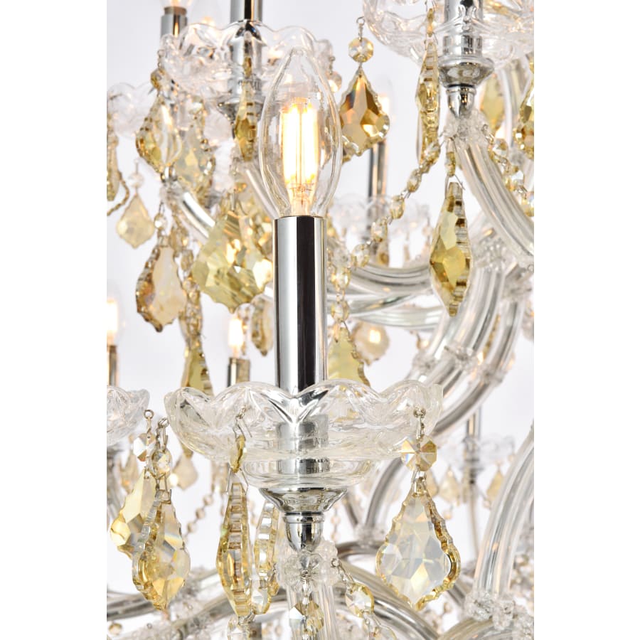 Elegant Lighting Maria Theresa 49 Light 60" Wide Crystal Chandelier with Golden Teak Royal Cut Crystals