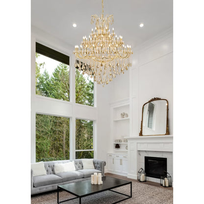 Elegant Lighting Maria Theresa 49 Light 60" Wide Crystal Chandelier with Golden Teak Royal Cut Crystals