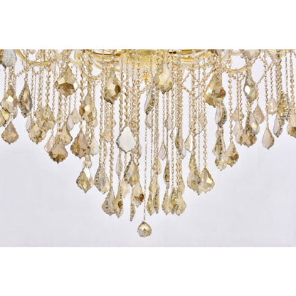 Elegant Lighting Maria Theresa 49 Light 60" Wide Crystal Chandelier with Golden Teak Royal Cut Crystals
