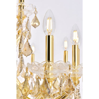 Elegant Lighting Maria Theresa 49 Light 60" Wide Crystal Chandelier with Golden Teak Royal Cut Crystals