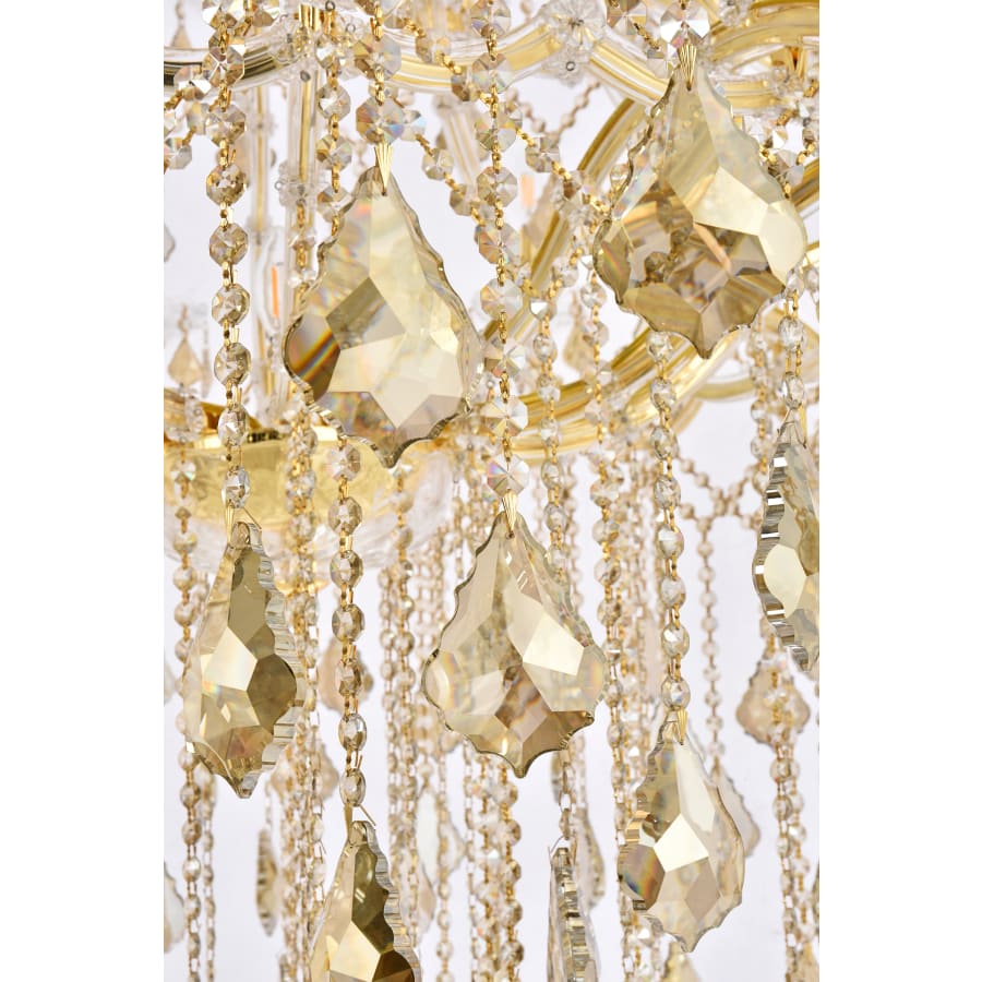 Elegant Lighting Maria Theresa 49 Light 60" Wide Crystal Chandelier with Golden Teak Royal Cut Crystals